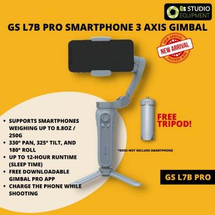 GS L7B Pro Smartphone 3 Axis Gimbal with Bluetooth Connect, Focus Tracking Instant Power Up and Balance without Phone